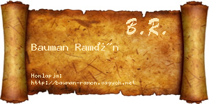 Bauman Ramón névjegykártya